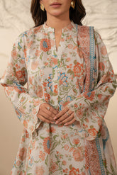 3 Piece Unstitched  Lawn Printed Suit (UC0041)